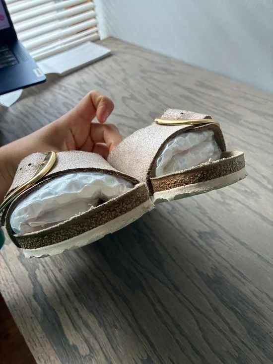 [Birkenstock] Madrid Big Buckle Washed Metallic Rose Gold sandal 39 - Picture 7 of 12